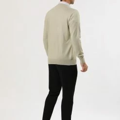 Allegra K Men's Casual Round Neck Long Sleeves Solid Color Knitted Pullover Sweater