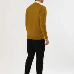 Allegra K Men's Casual Round Neck Long Sleeves Solid Color Knitted Pullover Sweater