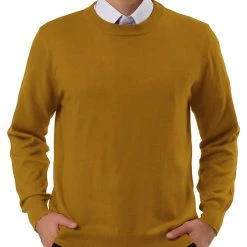 Allegra K Men's Casual Round Neck Long Sleeves Solid Color Knitted Pullover Sweater