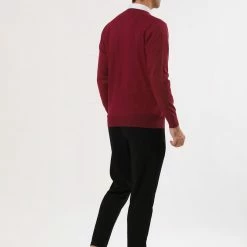 Allegra K Men's Classic Solid Color V Neck Knitted Long Sleeves Pullover Sweater