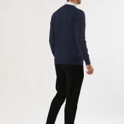 Allegra K Men's Classic Solid Color V Neck Knitted Long Sleeves Pullover Sweater