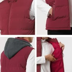 Allegra K Men's Winter Hooded Sleeveless Zipper Padded Vest Down Jacket 23 Allegra K Men's Winter Hooded Sleeveless Zipper Padded Vest Down Jacket