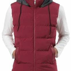 Allegra K Men's Winter Hooded Sleeveless Zipper Padded Vest Down Jacket