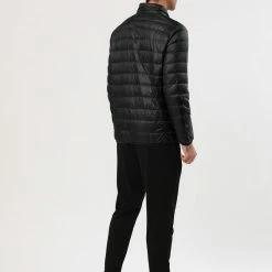 Allegra K Men's Winter Stand Collar Zip Up Long Sleeves Padded Coat Down Jacket