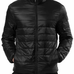 Allegra K Men's Winter Stand Collar Zip Up Long Sleeves Padded Coat Down Jacket