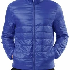 Allegra K Men's Winter Stand Collar Zip Up Long Sleeves Padded Coat Down Jacket