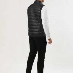 Allegra K Men's Winter Lightweight Packable Zip Up Sleeveless Padded Puffer Vest