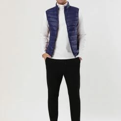 Allegra K Men's Winter Lightweight Packable Zip Up Sleeveless Padded Puffer Vest