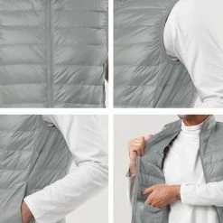 Allegra K Men's Winter Lightweight Packable Zip Up Sleeveless Padded Puffer Vest