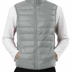 Allegra K Men's Winter Lightweight Packable Zip Up Sleeveless Padded Puffer Vest