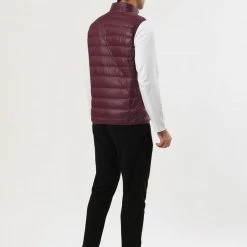 Allegra K Men's Winter Lightweight Packable Zip Up Sleeveless Padded Puffer Vest