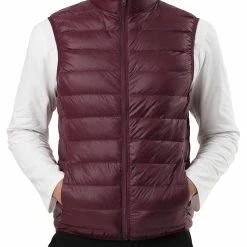 Allegra K Men's Winter Lightweight Packable Zip Up Sleeveless Padded Puffer Vest