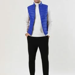 Allegra K Men's Winter Lightweight Packable Zip Up Sleeveless Padded Puffer Vest