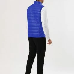 Allegra K Men's Winter Lightweight Packable Zip Up Sleeveless Padded Puffer Vest
