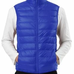 Allegra K Men's Winter Lightweight Packable Zip Up Sleeveless Padded Puffer Vest
