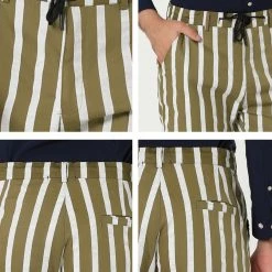 Allegra K Men's Casual Striped Dress Pants Slim Fit Flat Front Contrast Color Suit Trousers 45 Allegra K Men's Casual Striped Dress Pants Slim Fit Flat Front Contrast Color Suit Trousers