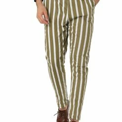 Allegra K Men's Casual Striped Dress Pants Slim Fit Flat Front Contrast Color Suit Trousers 40 Allegra K Men's Casual Striped Dress Pants Slim Fit Flat Front Contrast Color Suit Trousers