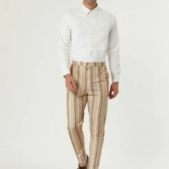 Allegra K Men's Casual Striped Dress Pants Slim Fit Flat Front Contrast Color Suit Trousers 36 Allegra K Men's Casual Striped Dress Pants Slim Fit Flat Front Contrast Color Suit Trousers