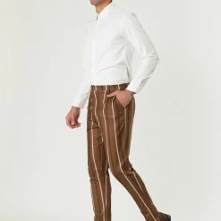 Allegra K Men's Casual Striped Dress Pants Slim Fit Flat Front Contrast Color Suit Trousers 31 Allegra K Men's Casual Striped Dress Pants Slim Fit Flat Front Contrast Color Suit Trousers