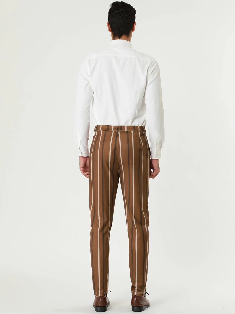 Allegra K Men's Casual Striped Dress Pants Slim Fit Flat Front Contrast Color Suit Trousers 8 Allegra K Men's Casual Striped Dress Pants Slim Fit Flat Front Contrast Color Suit Trousers