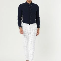 Allegra K Men's Dress Plaid Slim Fit Flat Front Business Pants With Pockets 60 Allegra K Men's Dress Plaid Slim Fit Flat Front Business Pants With Pockets