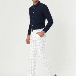 Allegra K Men's Dress Plaid Slim Fit Flat Front Business Pants With Pockets 61 Allegra K Men's Dress Plaid Slim Fit Flat Front Business Pants With Pockets