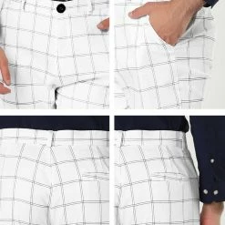 Allegra K Men's Dress Plaid Slim Fit Flat Front Business Pants With Pockets 63 Allegra K Men's Dress Plaid Slim Fit Flat Front Business Pants With Pockets