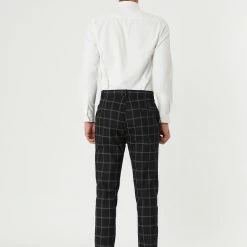 Allegra K Men's Dress Plaid Slim Fit Flat Front Business Pants With Pockets 98 Allegra K Men's Dress Plaid Slim Fit Flat Front Business Pants With Pockets