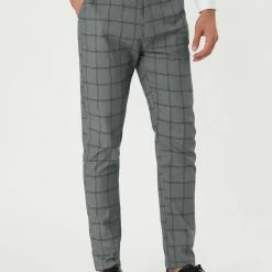 Allegra K Men's Dress Plaid Slim Fit Flat Front Business Pants With Pockets 65 Allegra K Men's Dress Plaid Slim Fit Flat Front Business Pants With Pockets