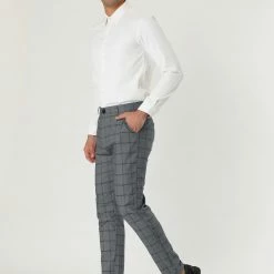 Allegra K Men's Dress Plaid Slim Fit Flat Front Business Pants With Pockets 67 Allegra K Men's Dress Plaid Slim Fit Flat Front Business Pants With Pockets
