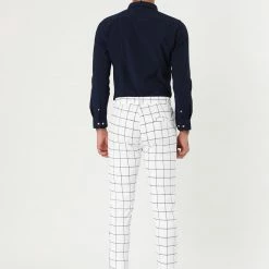 Allegra K Men's Dress Plaid Slim Fit Flat Front Business Pants With Pockets 92 Allegra K Men's Dress Plaid Slim Fit Flat Front Business Pants With Pockets