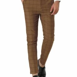 Allegra K Men's Dress Plaid Slim Fit Flat Front Business Pants With Pockets 70 Allegra K Men's Dress Plaid Slim Fit Flat Front Business Pants With Pockets