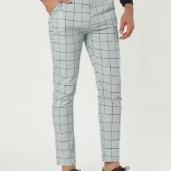 Allegra K Men's Dress Plaid Slim Fit Flat Front Business Pants With Pockets 77 Allegra K Men's Dress Plaid Slim Fit Flat Front Business Pants With Pockets