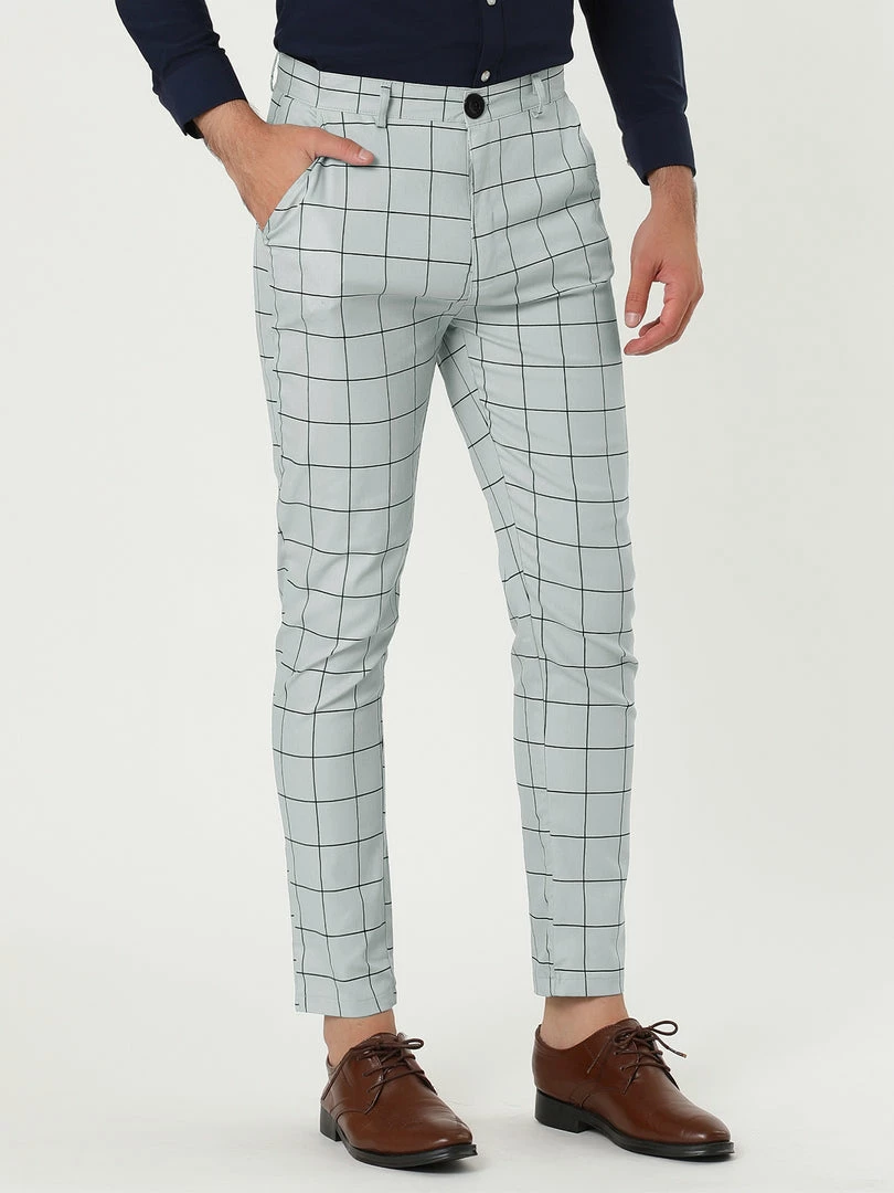 Allegra K Men's Dress Plaid Slim Fit Flat Front Business Pants With Pockets 29 Allegra K Men's Dress Plaid Slim Fit Flat Front Business Pants With Pockets