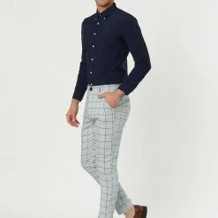 Allegra K Men's Dress Plaid Slim Fit Flat Front Business Pants With Pockets 79 Allegra K Men's Dress Plaid Slim Fit Flat Front Business Pants With Pockets