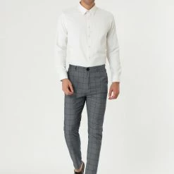 Allegra K Men's Dress Plaid Slim Fit Flat Front Business Pants With Pockets 84 Allegra K Men's Dress Plaid Slim Fit Flat Front Business Pants With Pockets