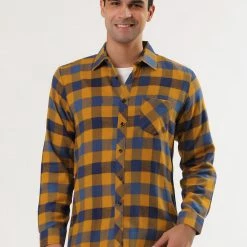 Allegra K Men's Check Shirts Long Sleeve Button Down Casual Western Plaid Shirt 77 Allegra K Men's Check Shirts Long Sleeve Button Down Casual Western Plaid Shirt