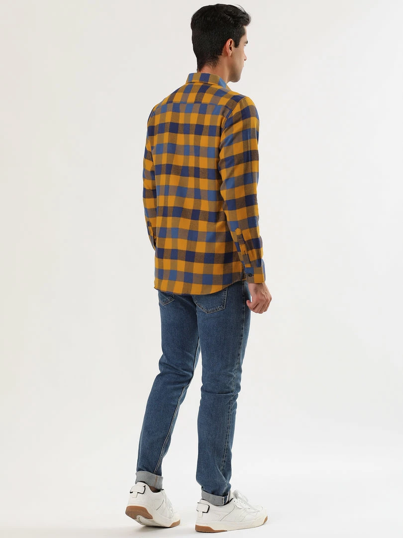 Allegra K Men's Check Shirts Long Sleeve Button Down Casual Western Plaid Shirt 38 Allegra K Men's Check Shirts Long Sleeve Button Down Casual Western Plaid Shirt