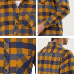 Allegra K Men's Check Shirts Long Sleeve Button Down Casual Western Plaid Shirt 81 Allegra K Men's Check Shirts Long Sleeve Button Down Casual Western Plaid Shirt