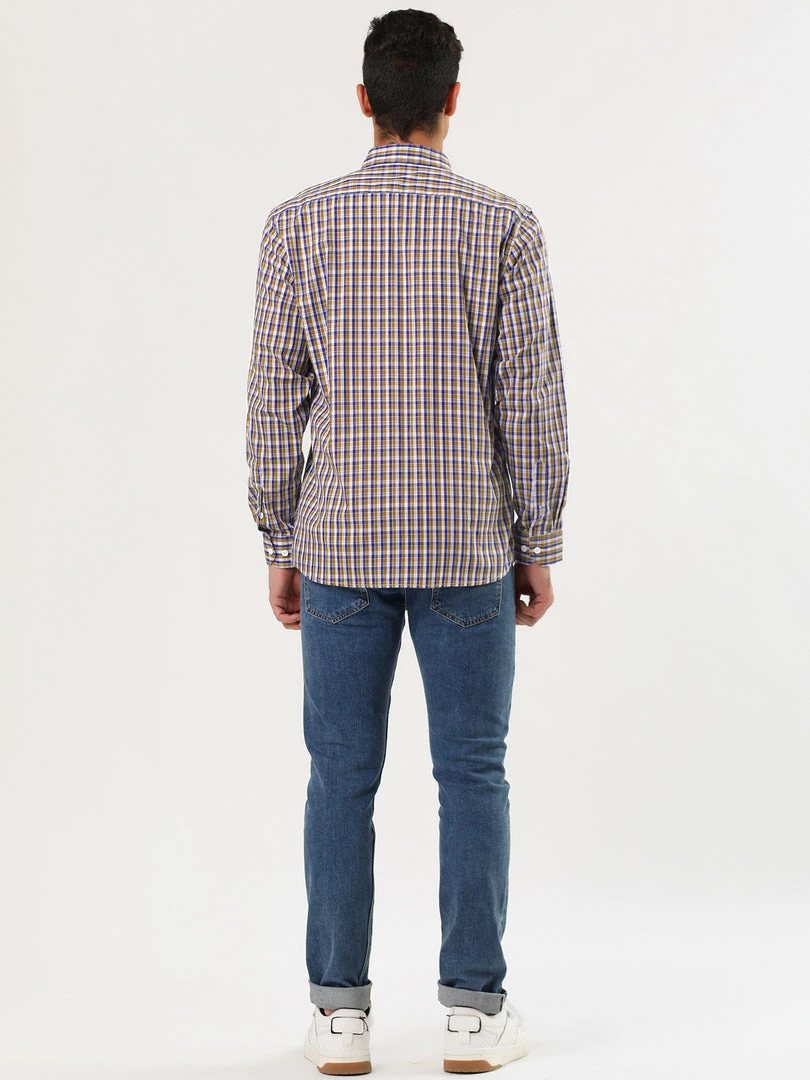 Allegra K Men's Check Shirts Long Sleeve Button Down Casual Western Plaid Shirt 44 Allegra K Men's Check Shirts Long Sleeve Button Down Casual Western Plaid Shirt