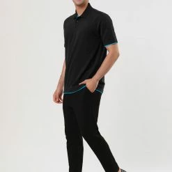 Allegra K Tops Men Summer Golf Shirt Contrast Color Short Sleeves Regular Fit Polo 103 Allegra K Tops Men Summer Golf Shirt Contrast Color Short Sleeves Regular Fit Polo