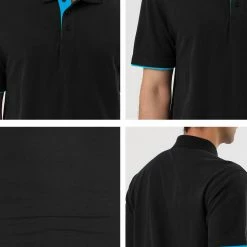 Allegra K Tops Men Summer Golf Shirt Contrast Color Short Sleeves Regular Fit Polo 105 Allegra K Tops Men Summer Golf Shirt Contrast Color Short Sleeves Regular Fit Polo