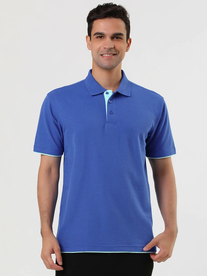 Allegra K Tops Men Summer Golf Shirt Contrast Color Short Sleeves Regular Fit Polo 29 Allegra K Tops Men Summer Golf Shirt Contrast Color Short Sleeves Regular Fit Polo