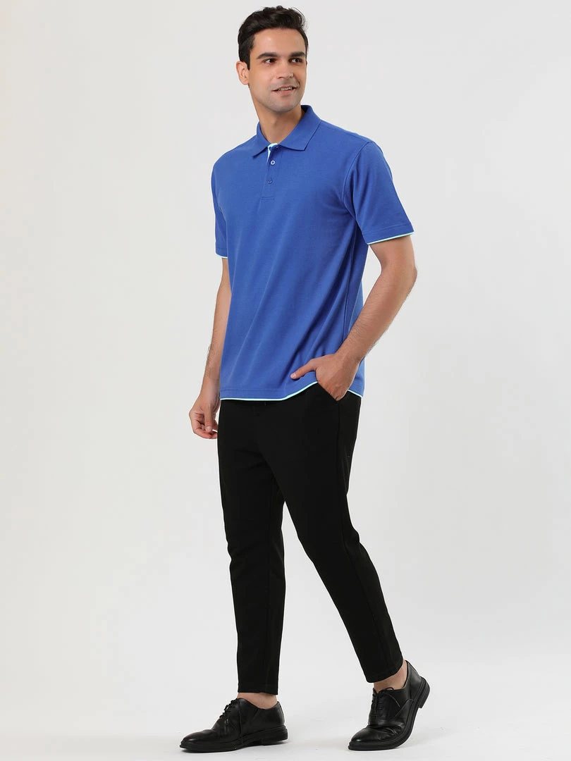 Allegra K Tops Men Summer Golf Shirt Contrast Color Short Sleeves Regular Fit Polo 31 Allegra K Tops Men Summer Golf Shirt Contrast Color Short Sleeves Regular Fit Polo