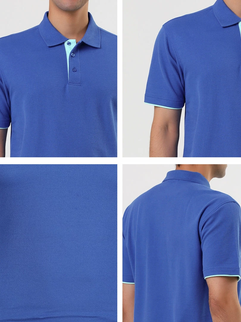 Allegra K Tops Men Summer Golf Shirt Contrast Color Short Sleeves Regular Fit Polo 33 Allegra K Tops Men Summer Golf Shirt Contrast Color Short Sleeves Regular Fit Polo