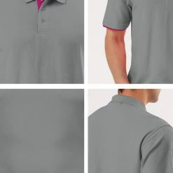 Allegra K Tops Men Summer Golf Shirt Contrast Color Short Sleeves Regular Fit Polo 87 Allegra K Tops Men Summer Golf Shirt Contrast Color Short Sleeves Regular Fit Polo