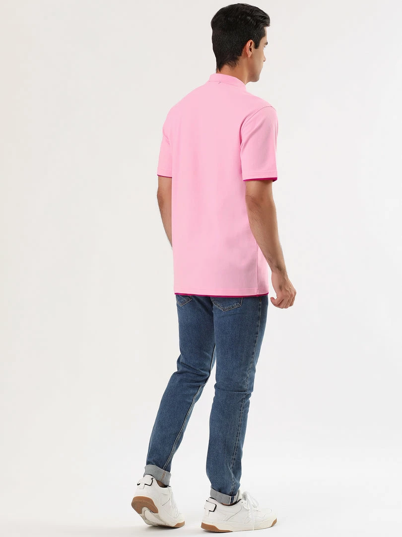 Allegra K Tops Men Summer Golf Shirt Contrast Color Short Sleeves Regular Fit Polo 20 Allegra K Tops Men Summer Golf Shirt Contrast Color Short Sleeves Regular Fit Polo