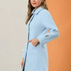 Allegra K Women's Peter Pan Collar Winter Outwear Trench Pea Coat 13 Allegra K Women's Peter Pan Collar Winter Outwear Trench Pea Coat