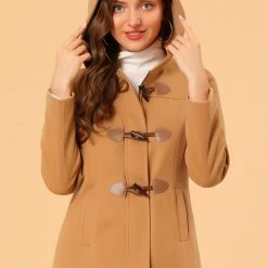 Allegra K Women's Duffle Front Short Toggle Zipper Deep Pockets Cropped Hooded Pea Coat 12 Allegra K Women's Duffle Front Short Toggle Zipper Deep Pockets Cropped Hooded Pea Coat