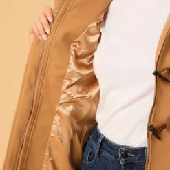 Allegra K Women's Duffle Front Short Toggle Zipper Deep Pockets Cropped Hooded Pea Coat 15 Allegra K Women's Duffle Front Short Toggle Zipper Deep Pockets Cropped Hooded Pea Coat